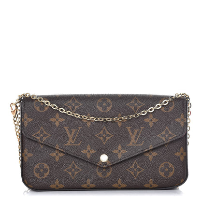 Louis Vuitton Monogram Pochette Felicie Chain Wallet Fuchsia 1 of 11