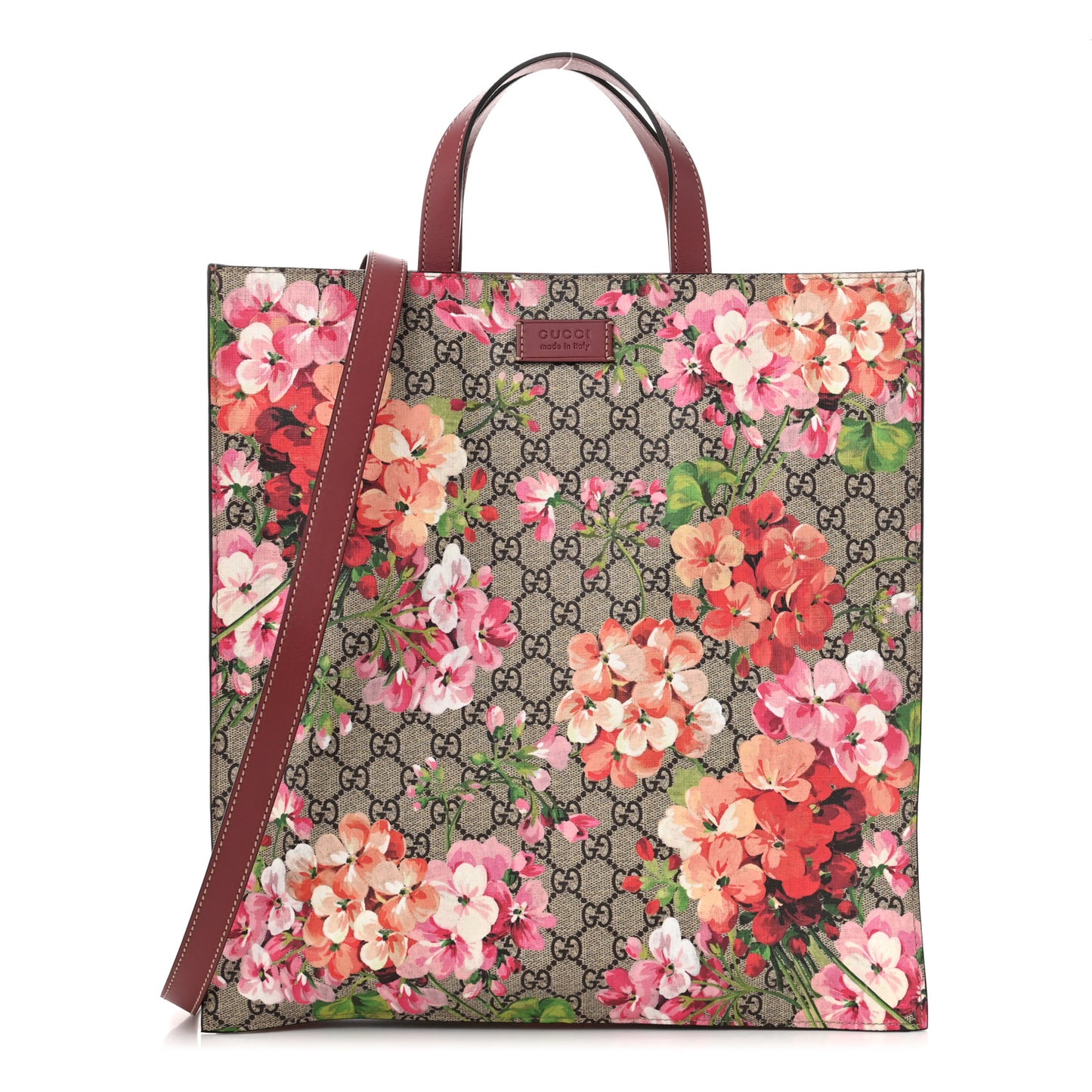 Soft GG Supreme Monogram Blooms Vertical Tote Beige Multicolor Dry Rose