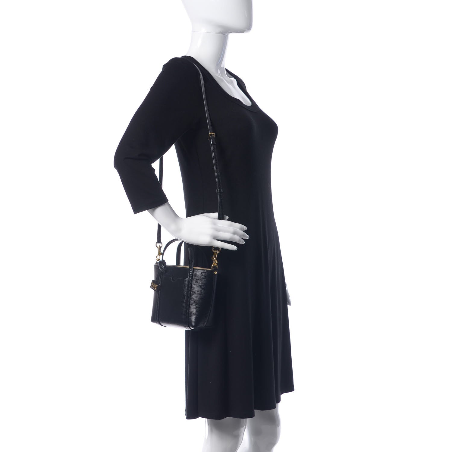 Dolce & Gabbana Textured Calfskin Mini Escape Shopper Tote Black 2 of 9