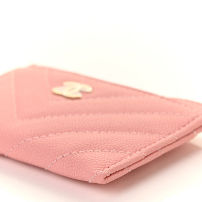 Chanel Caviar Chevron Quilted Card Holder Pink 10 of 11