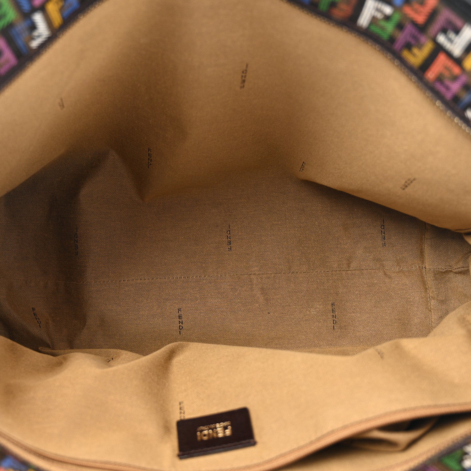 Fendi Zucca Spalmati Patent Zucchino Screen Print Medium Roll Tote Tobacco Multicolor Black 5 of 14