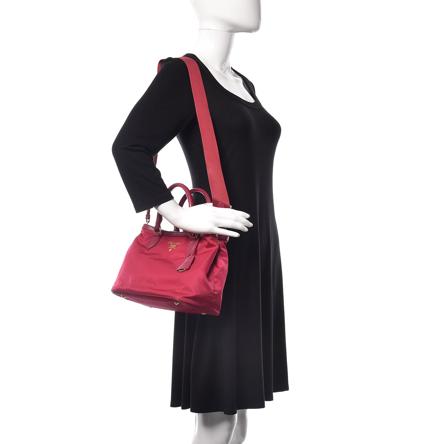 Tessuto Nylon Soft Calf Small Tote Ibisco