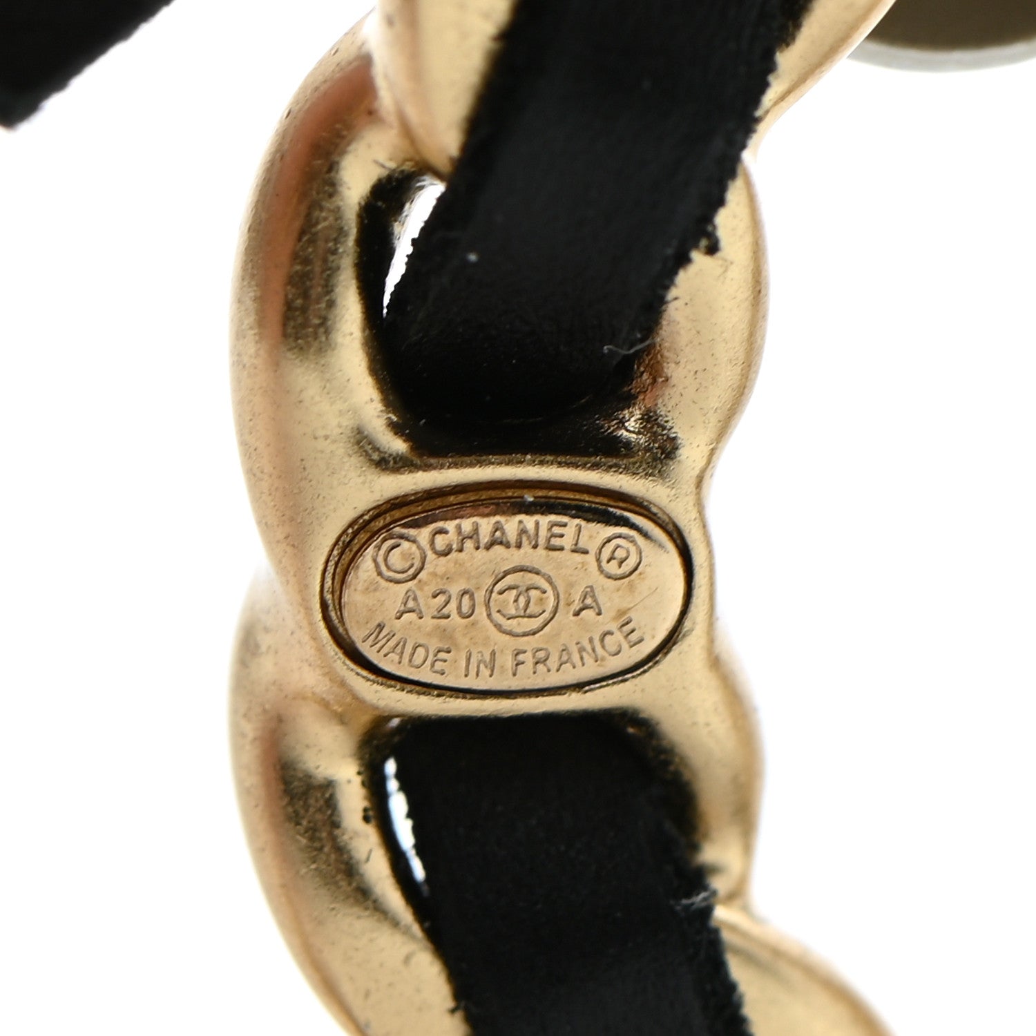 Chanel Metal Calfskin Chain 90's Camellia Brooch Black Gold 5 of 5