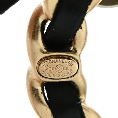 Chanel Metal Calfskin Chain 90's Camellia Brooch Black Gold 5 of 5