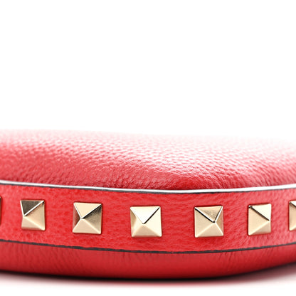 Valentino Garavani Grainy Calfskin Rockstud Mini Hobo Red 9 of 9