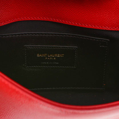 Saint Laurent Grain De Poudre Small Classic Monogram Satchel Vermillion 7 of 7