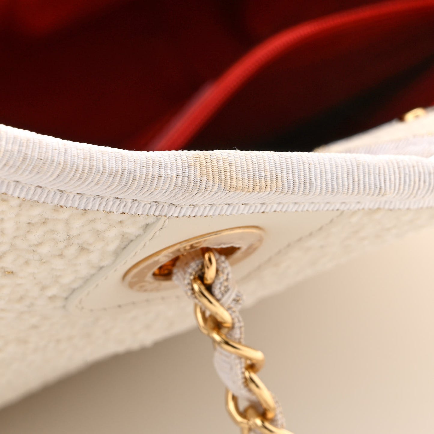 Lurex Boucle Small Deauville Tote Ivory
