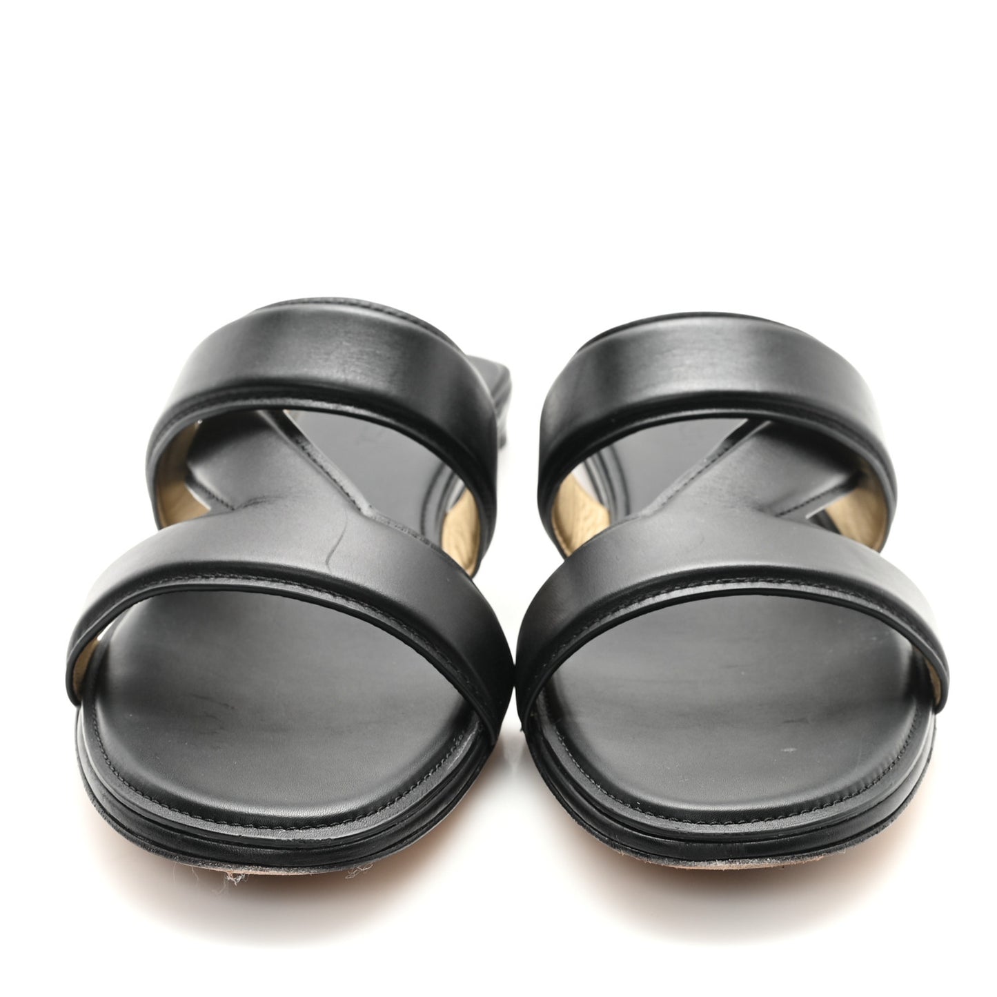 Calfskin The Band Flat Sandals 40.5 Black
