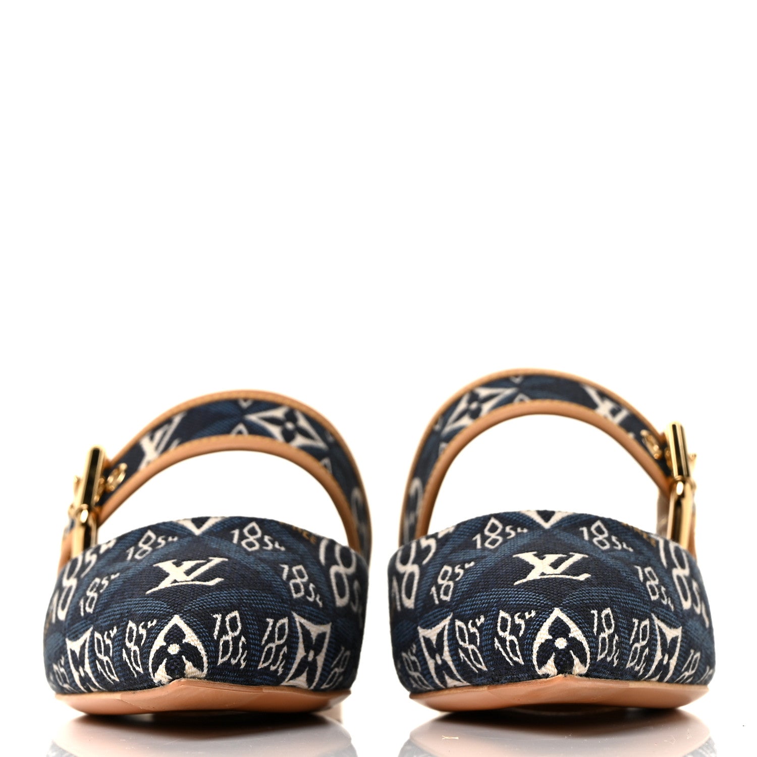 Louis Vuitton Jacquard Since 1854 Sofia Flat Mules 36 Blue 2 of 9