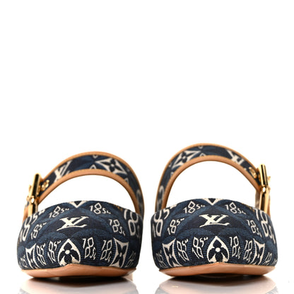 Louis Vuitton Jacquard Since 1854 Sofia Flat Mules 36 Blue 2 of 9