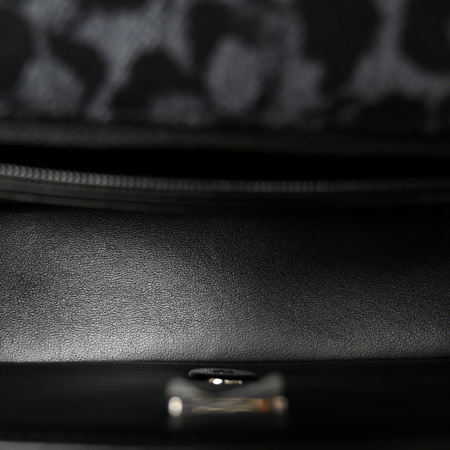 Printed Denim Quilted Flower Mini Rectangular Flap Black