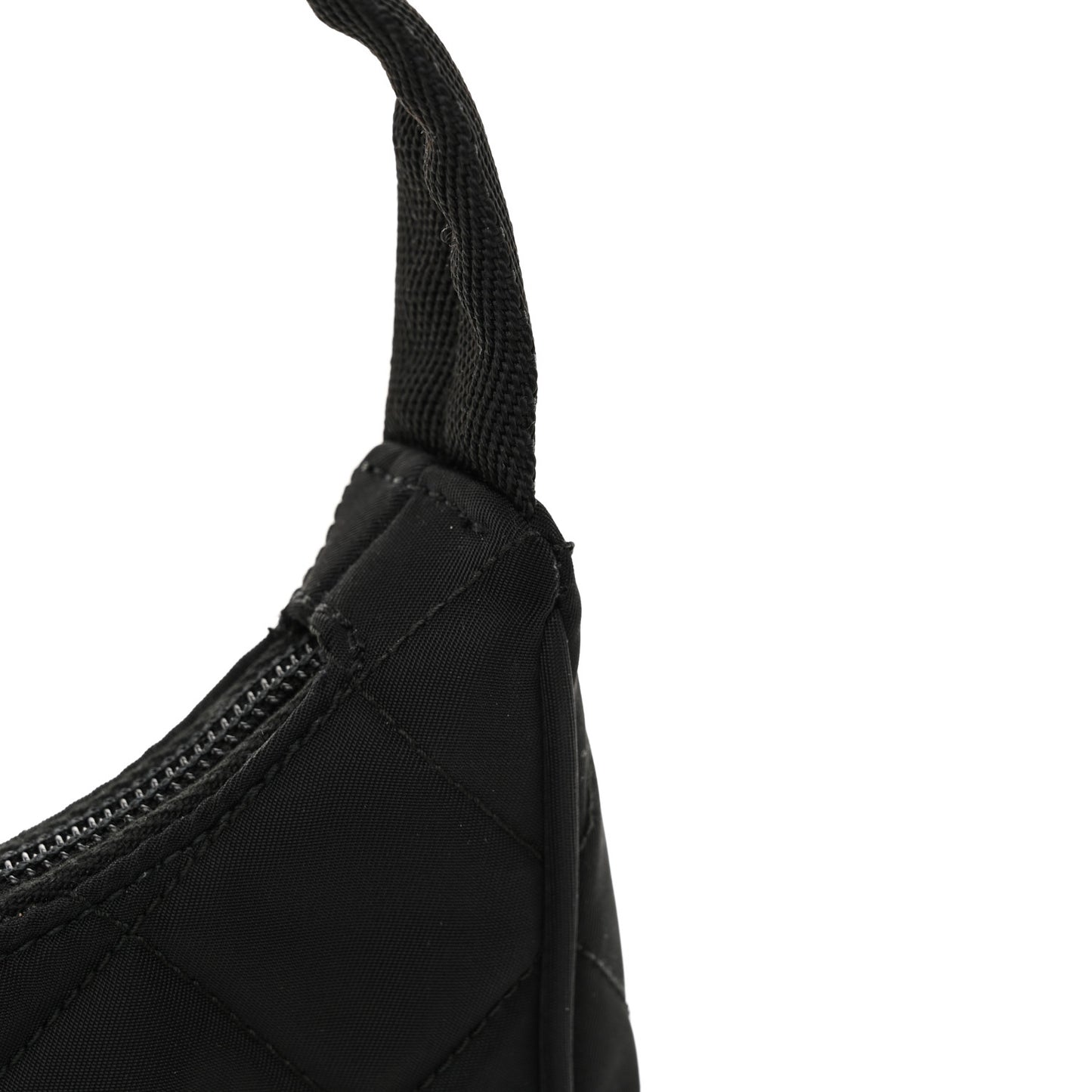 Tessuto Nylon Stitched Shoulder Bag Black