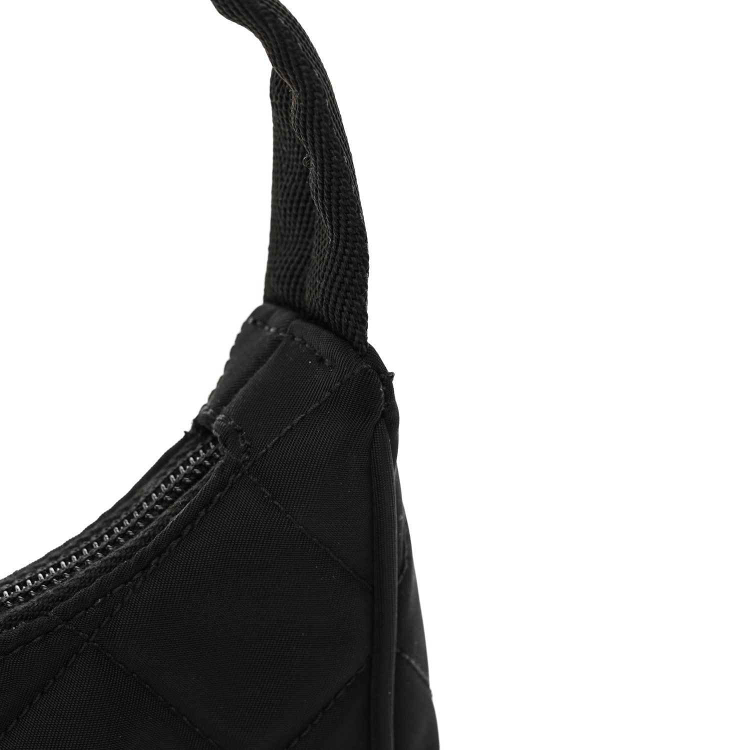 Prada Tessuto Nylon Stitched Shoulder Bag Black 11 of 11