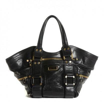 Jimmy Choo Calfskin Suede Marcia Tote Black 1 of 12
