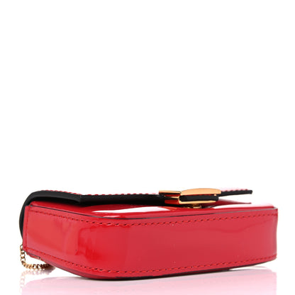 Fendi Vitello Vernice Mou Nano Baguette Charm Rosso Cardinale 4 of 9