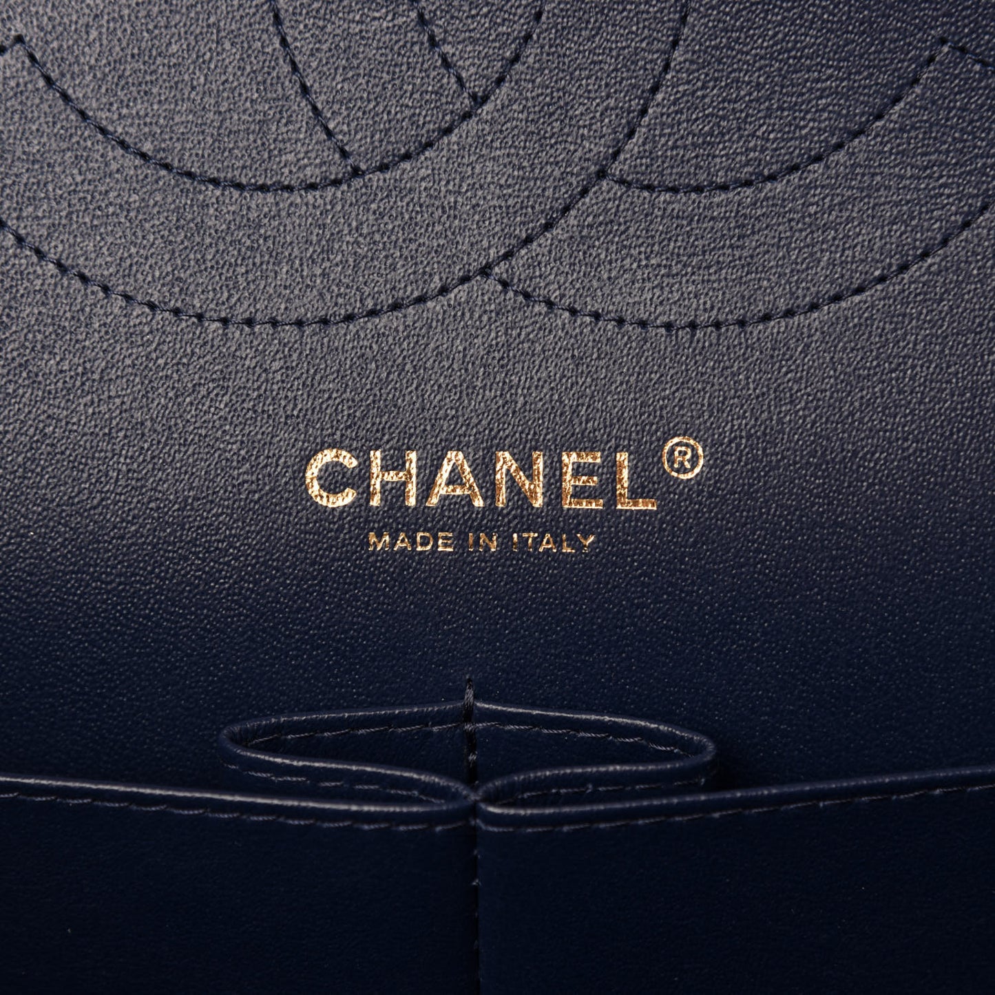 Caviar Quilted Jumbo Double Flap Navy Blue