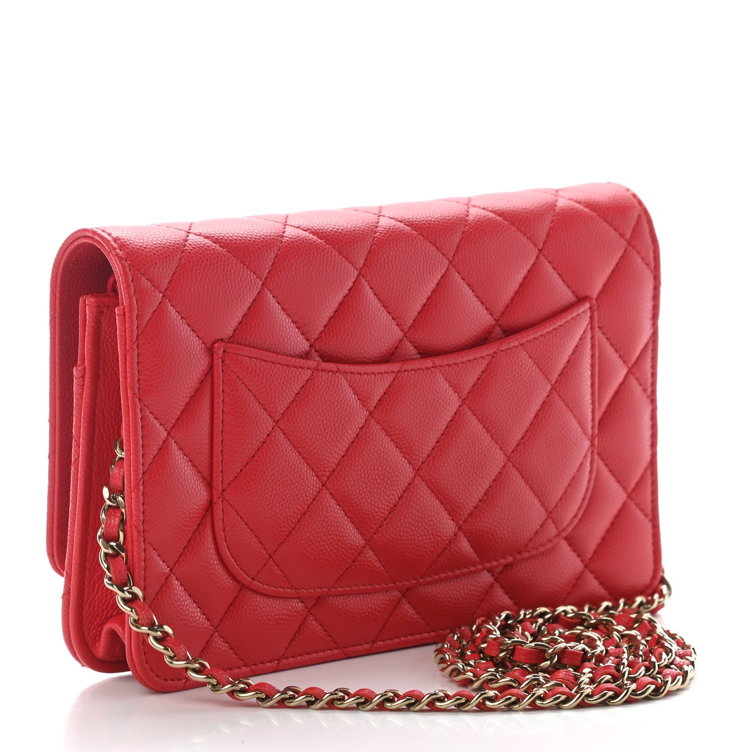 Chanel Caviar Quilted Wallet On Chain WOC Red 3 of 9