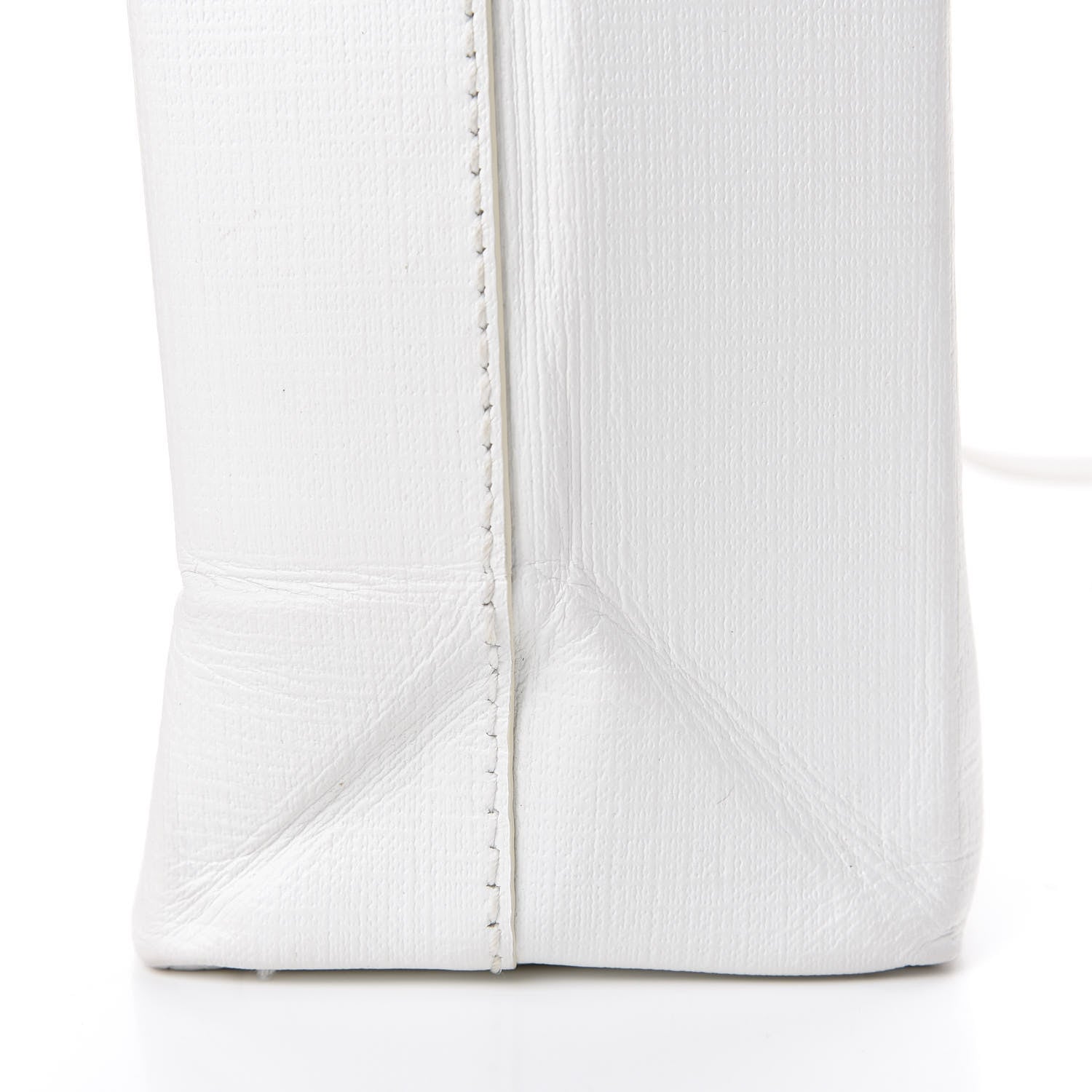 Balenciaga Squared Calfskin Logo Shopping Tote XXS White 12 of 13