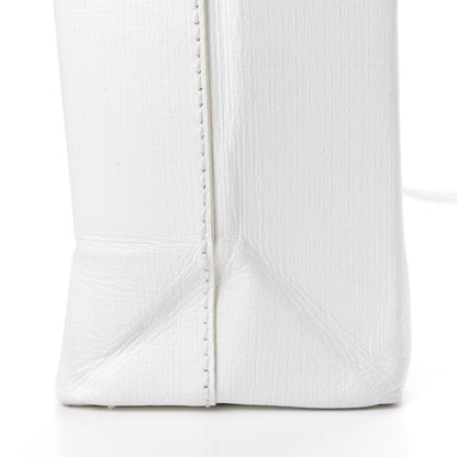 Balenciaga Squared Calfskin Logo Shopping Tote XXS White 12 of 13