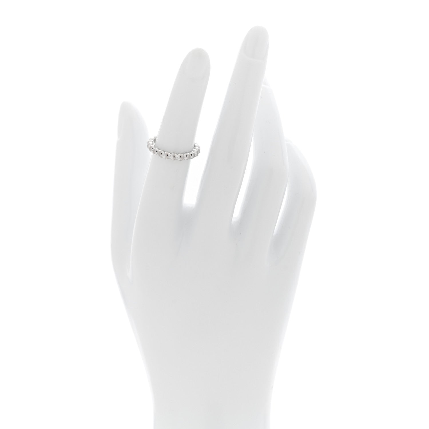 Van Cleef & Arpels 18K White Gold Medium Perlee Ring 49 5 2 of 5