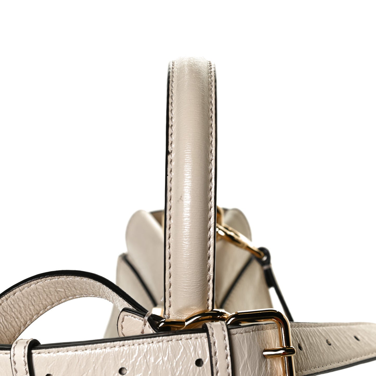 Agnello Old Shine Medium Peekaboo Iconic Satchel Camelia