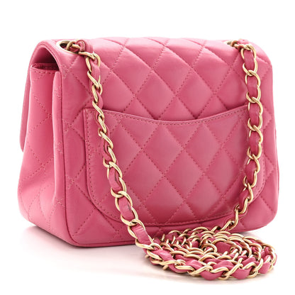 Chanel Lambskin Quilted Mini Square Flap Pink 3 of 12