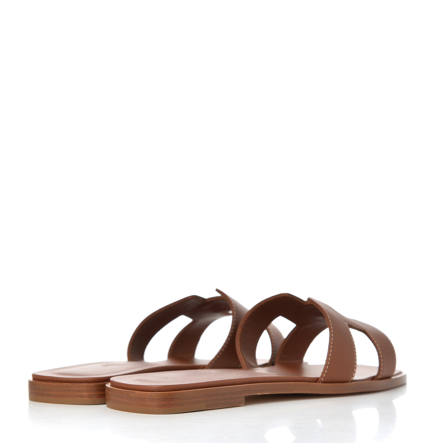 Hermes Box Calfskin Oran Sandals 38.5 Gold 5 of 13