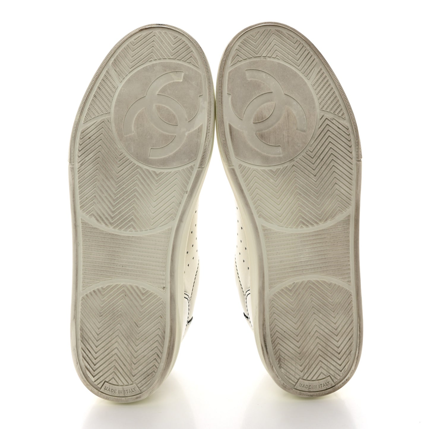 Calfskin Womens Logo Sneakers 39 White Black