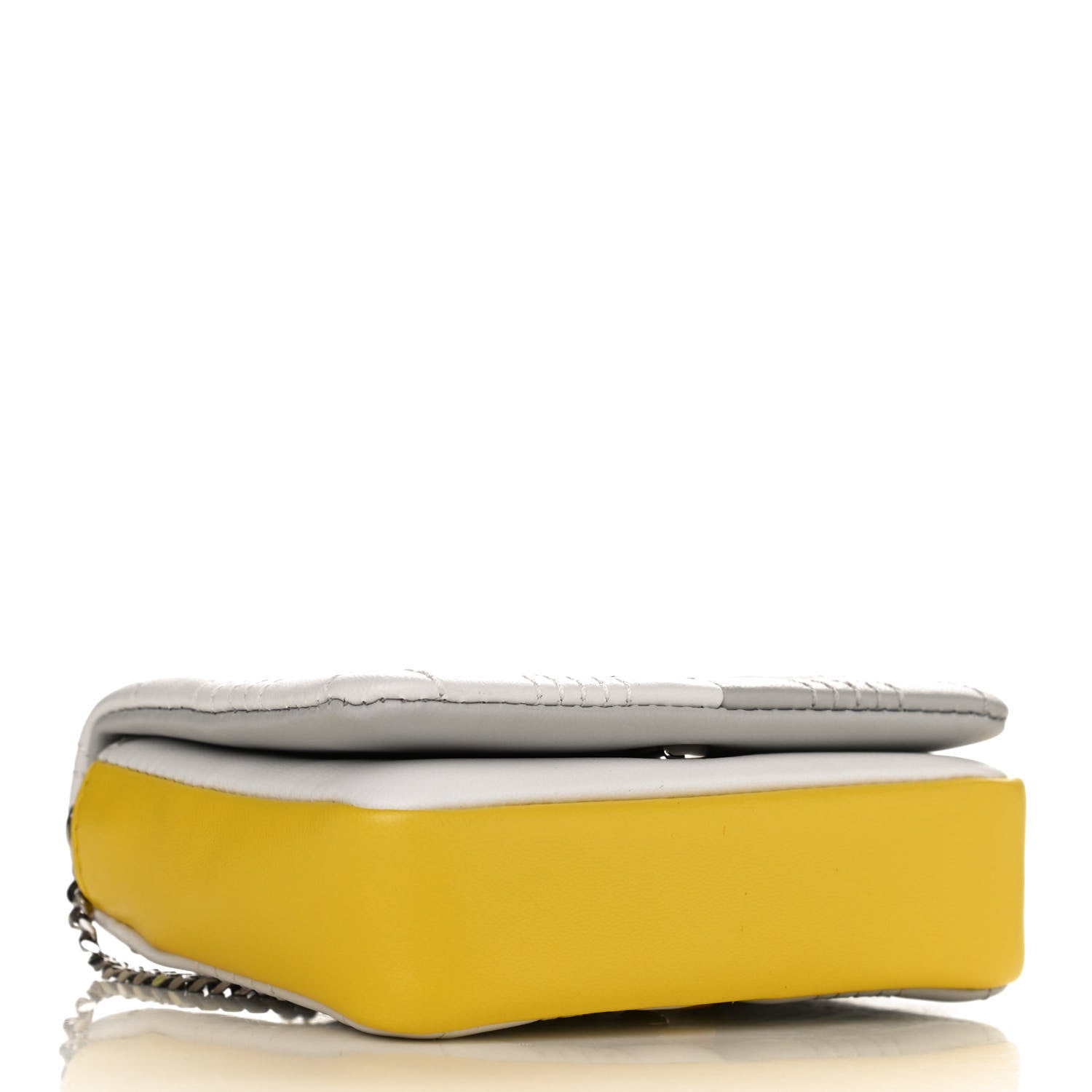 Burberry Lambskin Quilted Mini Lola Bag White Grey Yellow 4 of 9