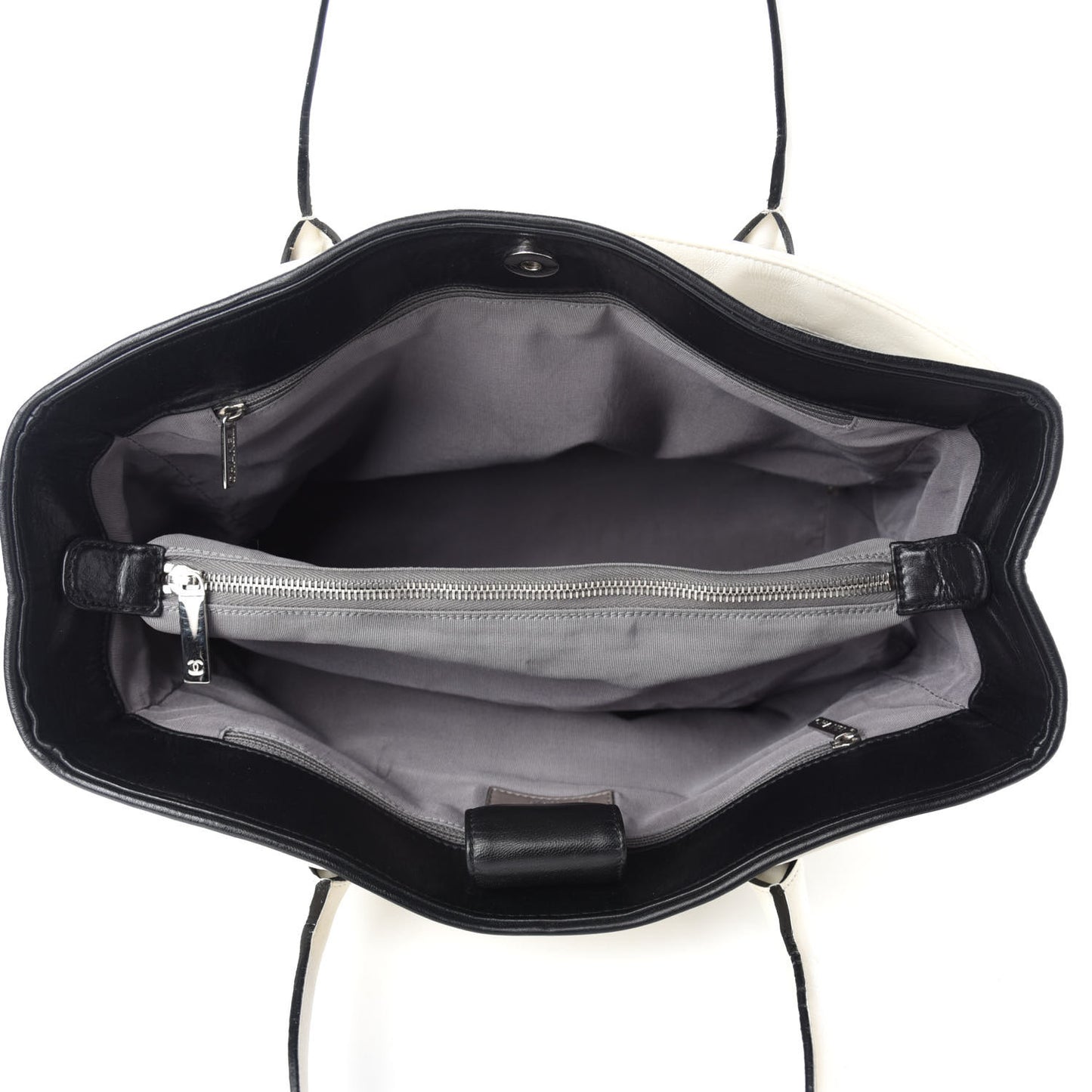 Lambskin Executive Cerf Shopper Tote White
