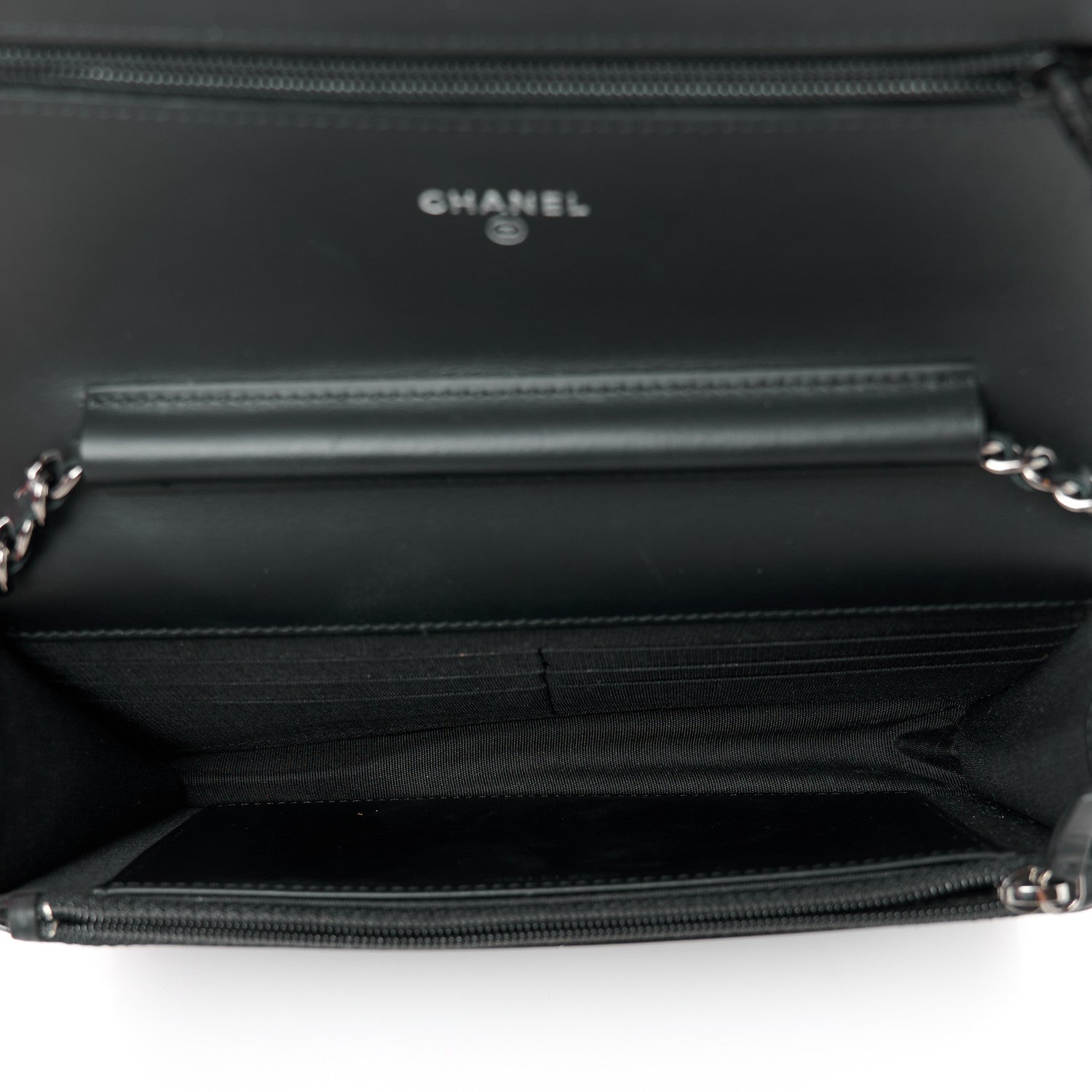 Chanel Patent Quilted Brilliant Wallet On Chain WOC Black 5 of 12