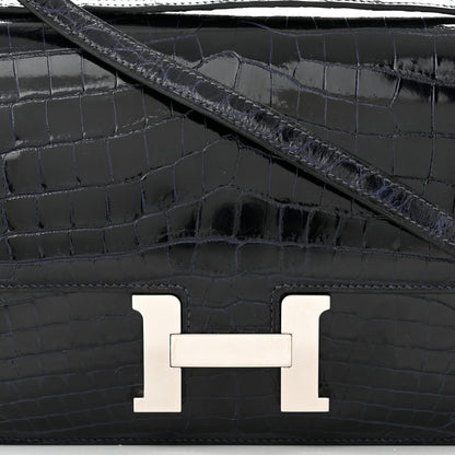 Hermes Shiny Niloticus Crocodile Constance 1-Elan Bleu Abysse 8 of 10