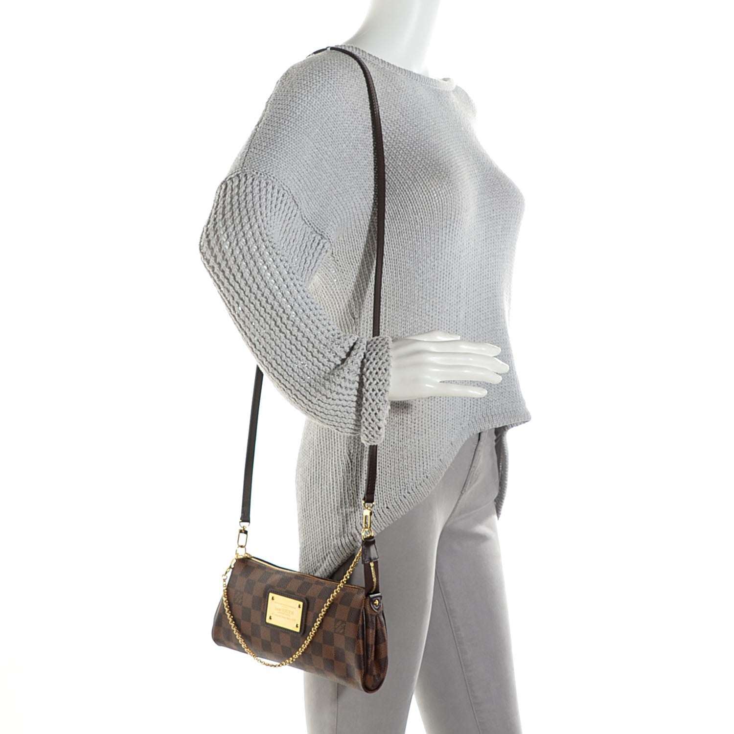 Louis Vuitton Damier Ebene Eva Clutch 2 of 8