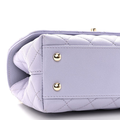 Chanel Caviar Quilted Mini Coco Handle Flap Light Purple 9 of 10