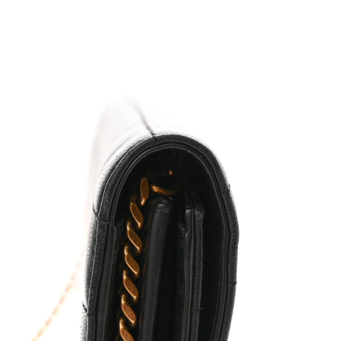 Lambskin Carre Quilted Cassandre Chain Wallet Black