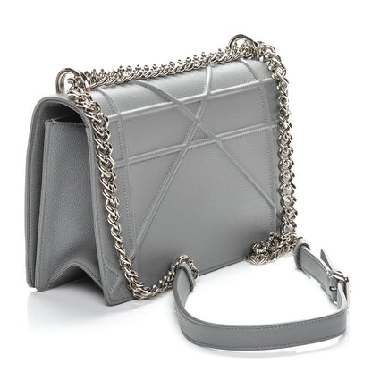 Christian Dior Grained Calfskin Medium Diorama Flap Bag Gris 3 of 6