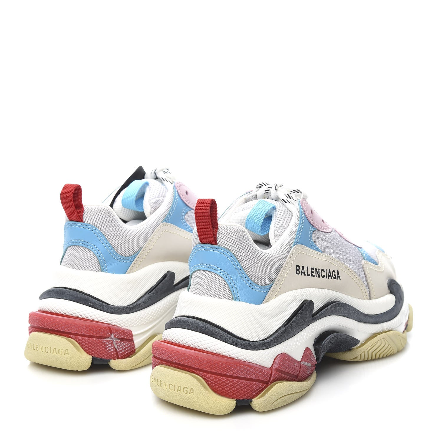Balenciaga Fabric Mesh Womens Triple S Sneakers 36 White Blue Pink 4 of 7