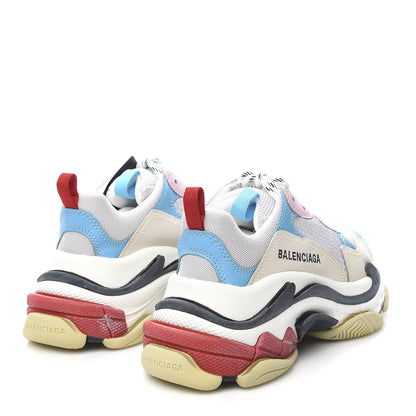 Balenciaga Fabric Mesh Womens Triple S Sneakers 36 White Blue Pink 4 of 7