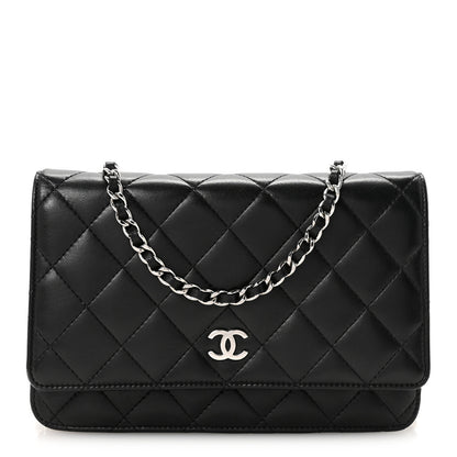 Chanel Lambskin Quilted Wallet On Chain WOC Black 1 of 11