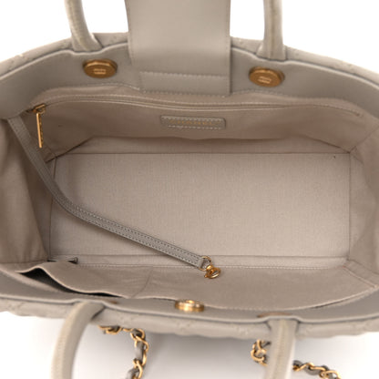 Chanel Caviar Quilted Coco Handle Shopping Tote Grey 5 of 19