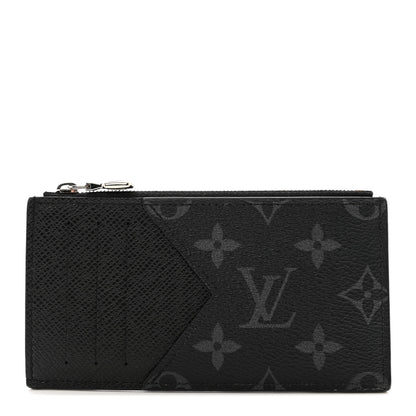 Louis Vuitton Monogram Eclipse Taiga Coin Card Holder 1 of 7