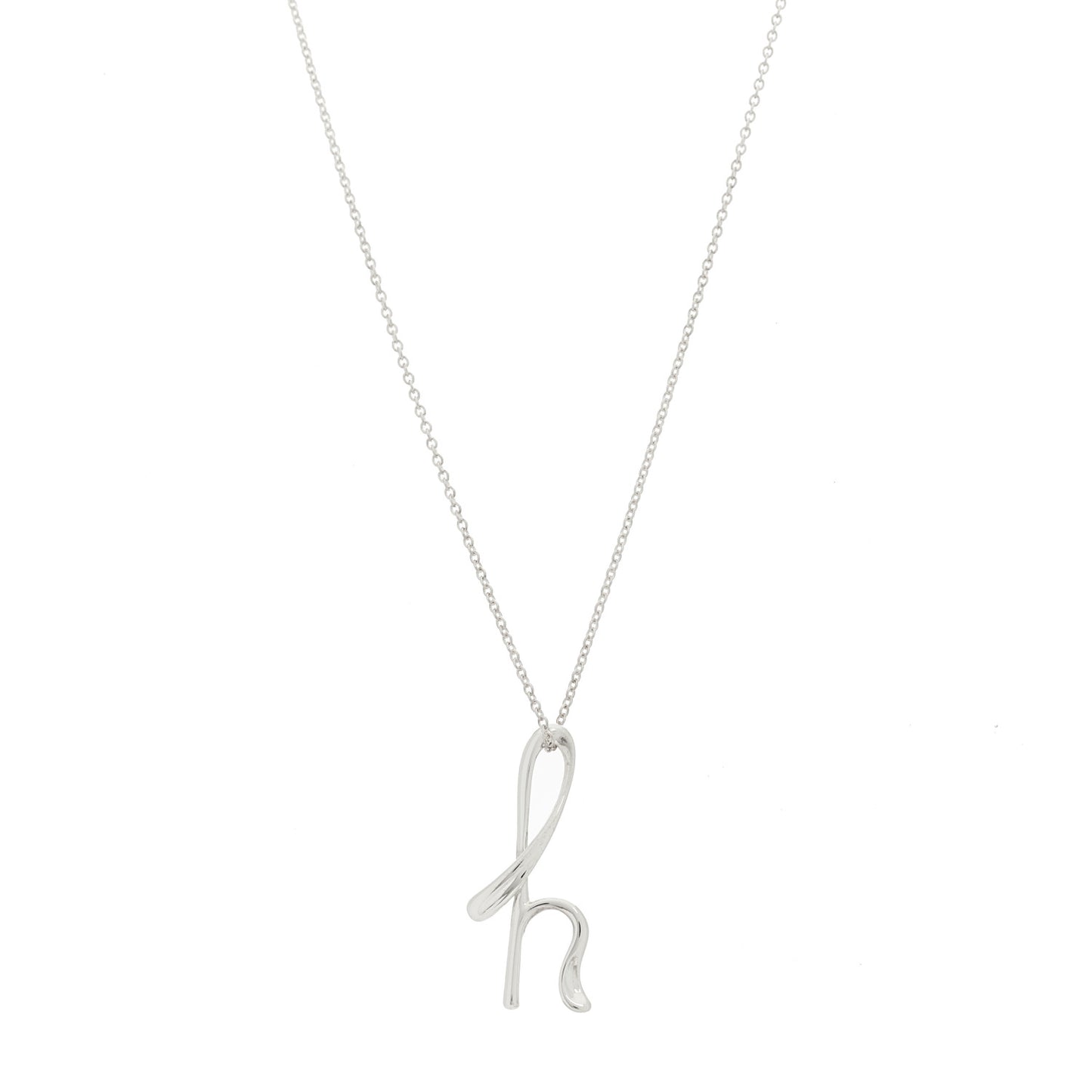 Sterling Silver Elsa Peretti Letter H Pendant Necklace