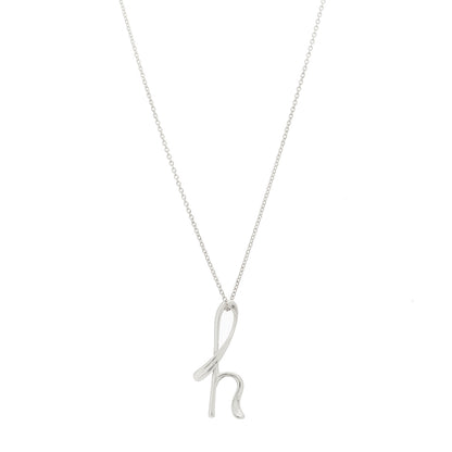 Tiffany Sterling Silver Elsa Peretti Letter H Pendant Necklace 1 of 5