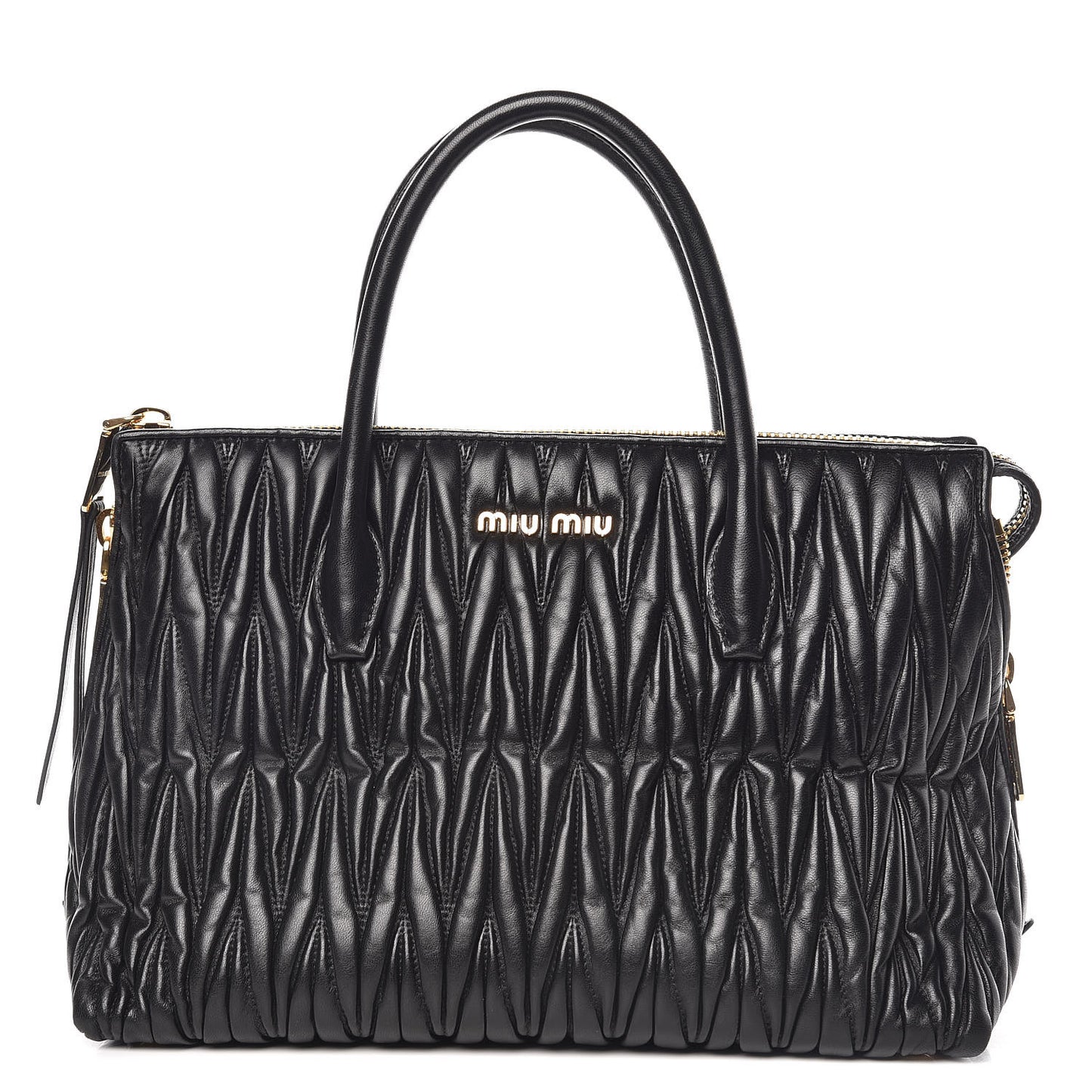 Nappa Matelasse Zip Tote Black