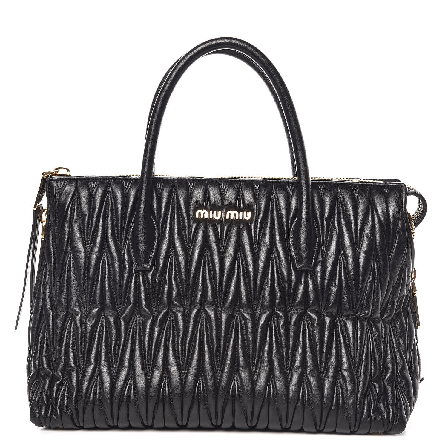 Miu Miu Nappa Matelasse Zip Tote Black 1 of 10