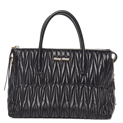 Miu Miu Nappa Matelasse Zip Tote Black 1 of 10
