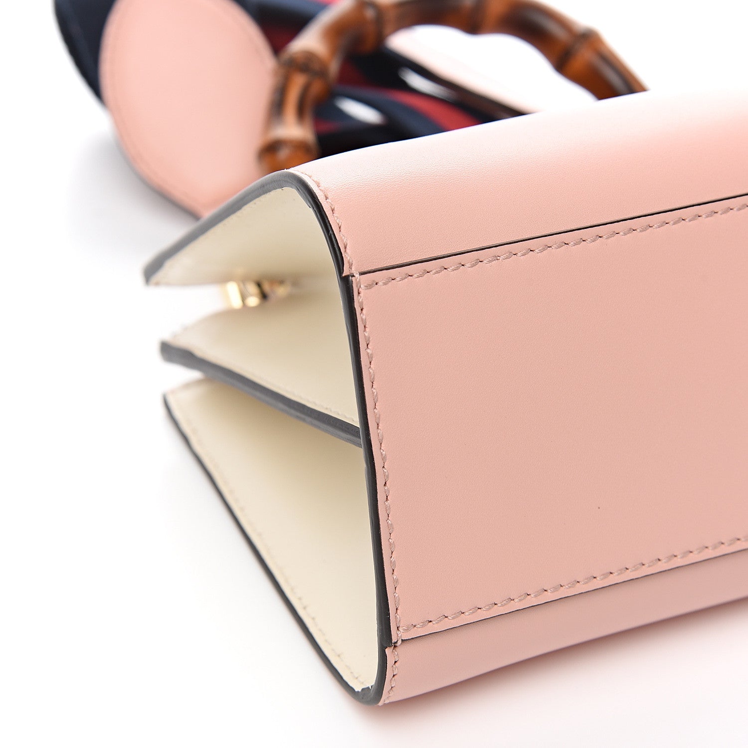 Gucci Nappa Bamboo Web Mini Nymphaea Top Handle Bag Perfect Pink Mystic White 8 of 11
