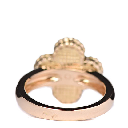 Van Cleef & Arpels 18K Yellow Gold Diamond Mother of Pearl Vintage Alhambra Ring 51 5.75 4 of 5