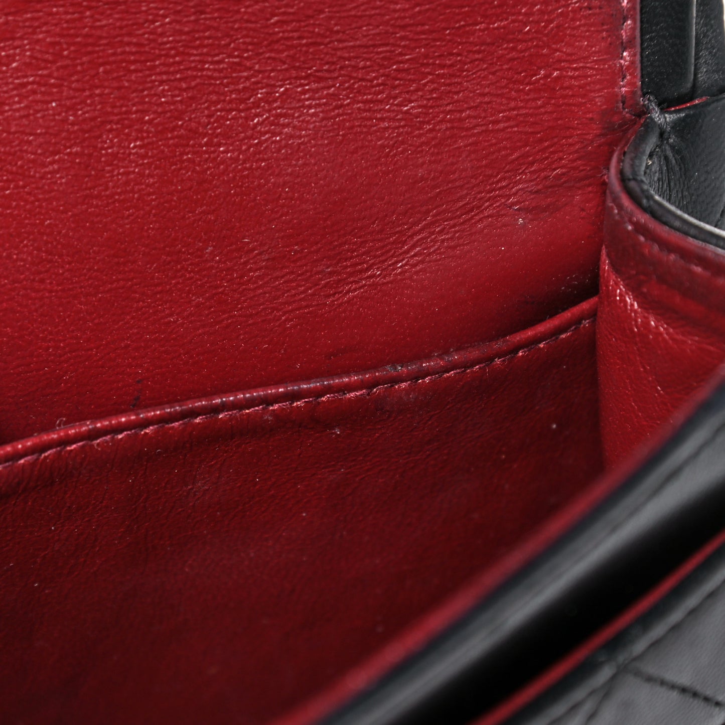 Lambskin Quilted Small Double Flap Black