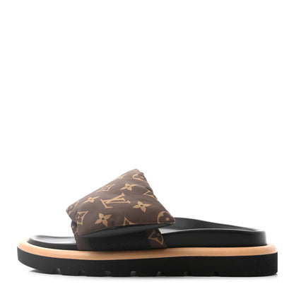 Louis Vuitton Nylon Monogram Pool Pillow Comfort Mule 37 Cacao Brown 1 of 7